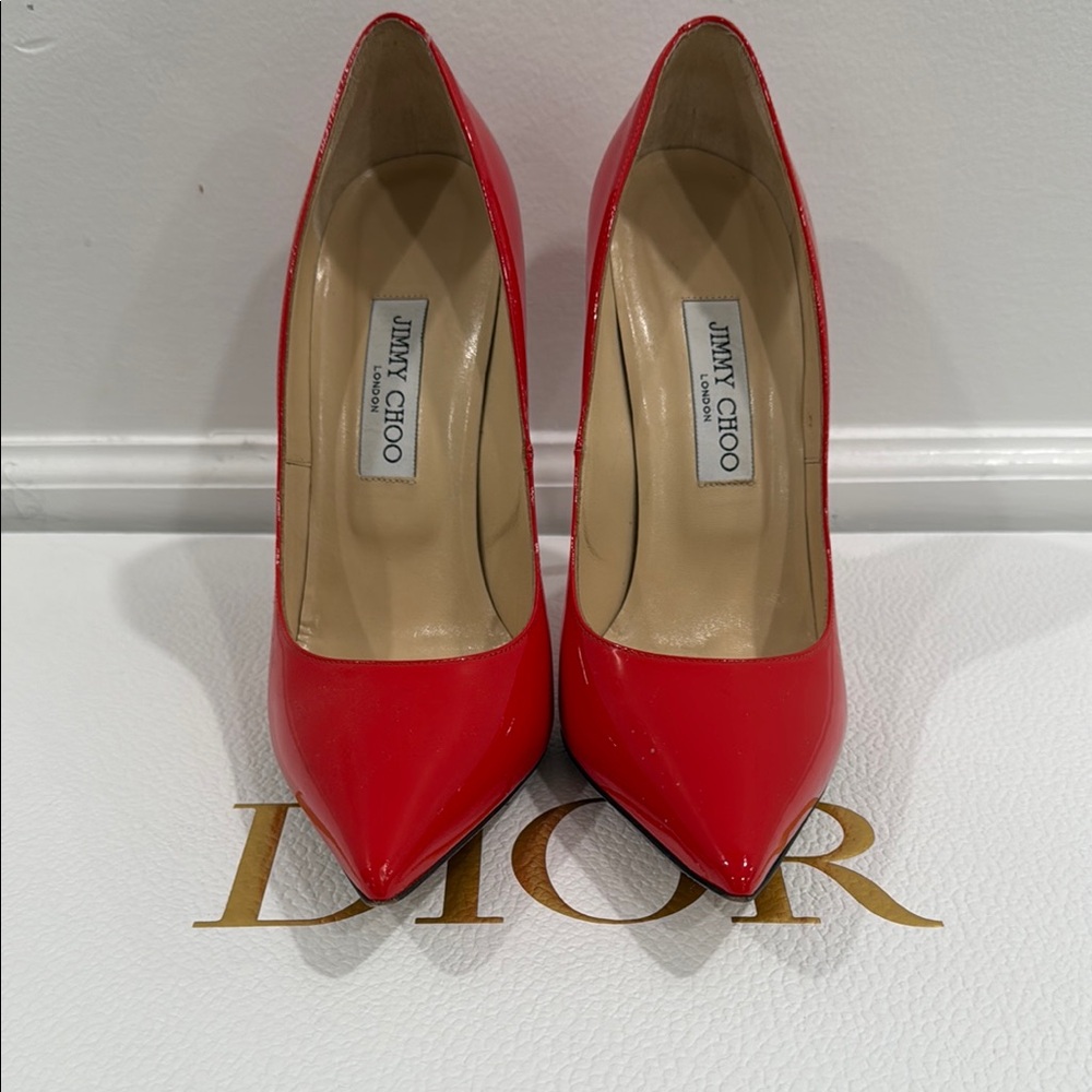 Jimmy Choo Vibrant Red Pumps